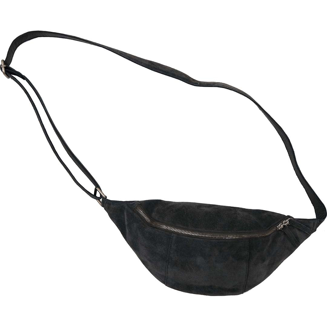 Miko Gürteltasche Veloursleder Grau - S