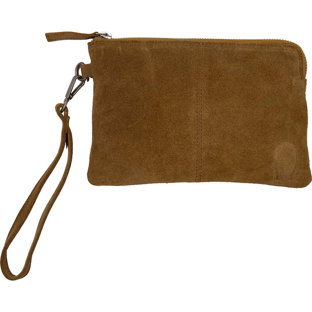 Alpha Veloursleder Clutch - Camel