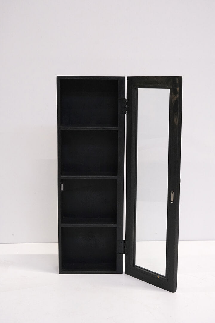 Schwarzer Wandschrank aus Holz - niedrig