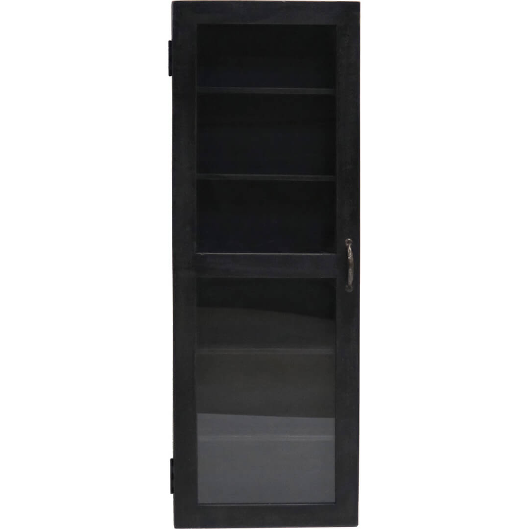 Schwarzer Wandschrank aus Holz - hoch