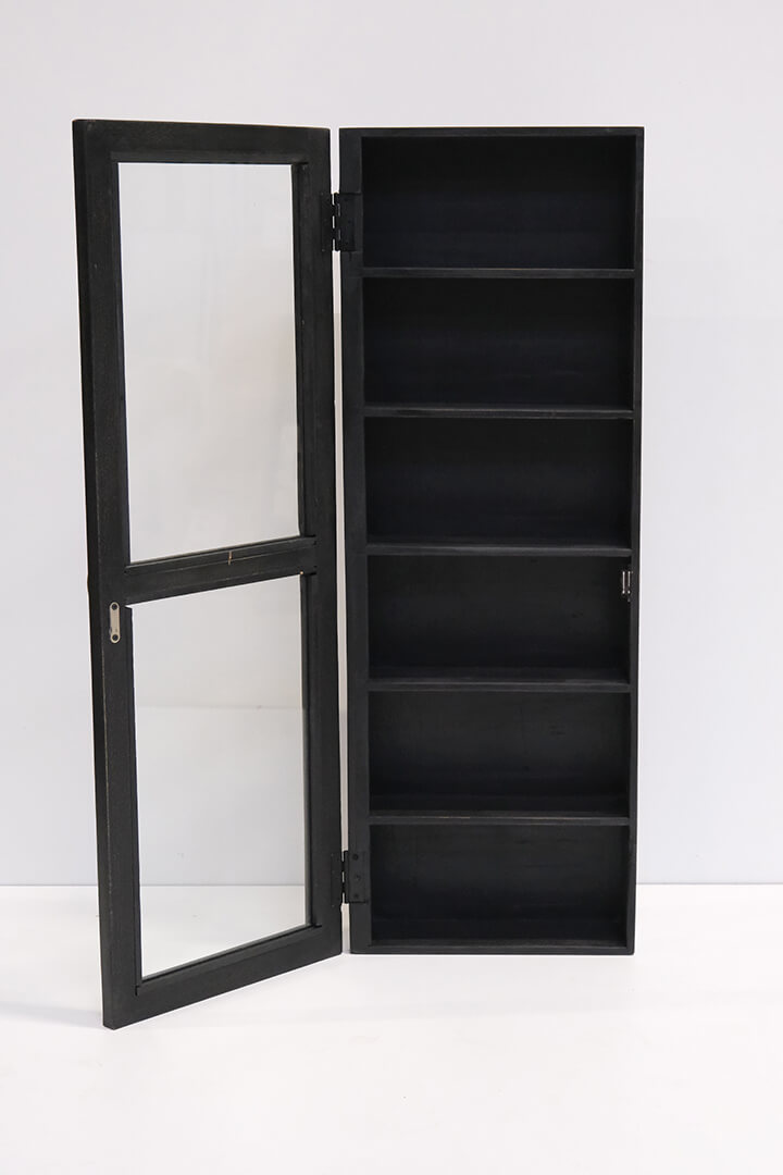 Schwarzer Wandschrank aus Holz - hoch
