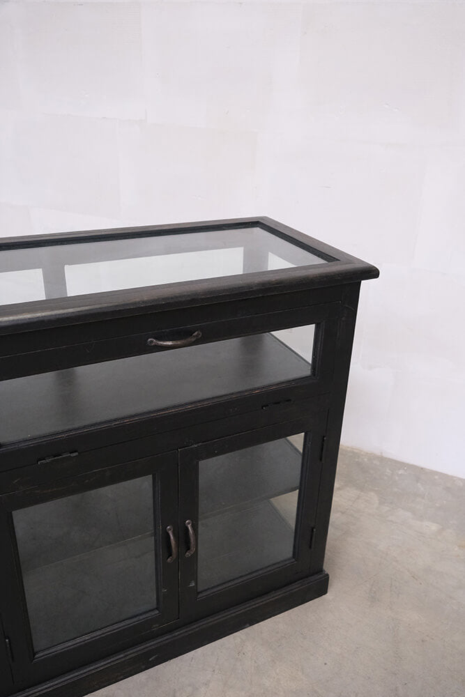 Sideboard mit Glastüren - Schwarz