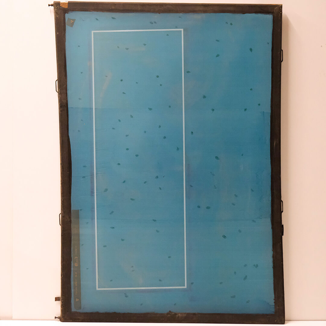 Vintage Siebdruck im Eisenrahmen