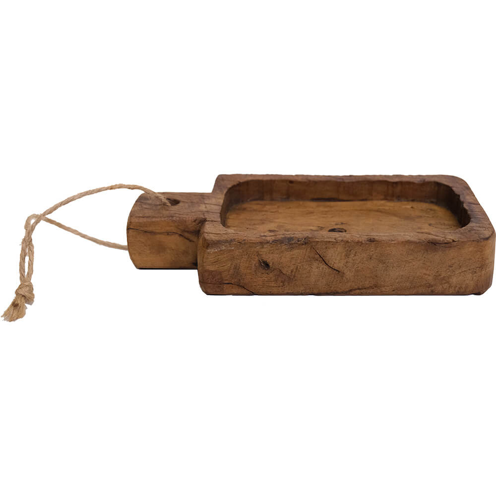 Kleines Holztablett mit Henkel
