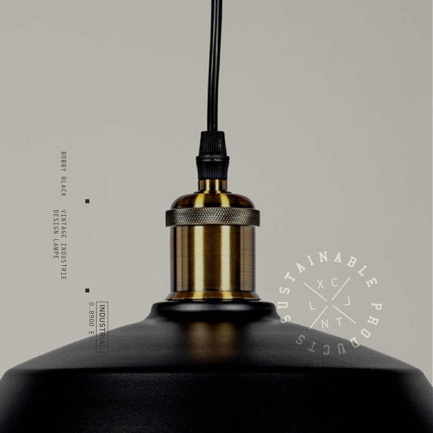 Bobby Black – Vintage Industrie Design Lampe aus Metall mit Käfig