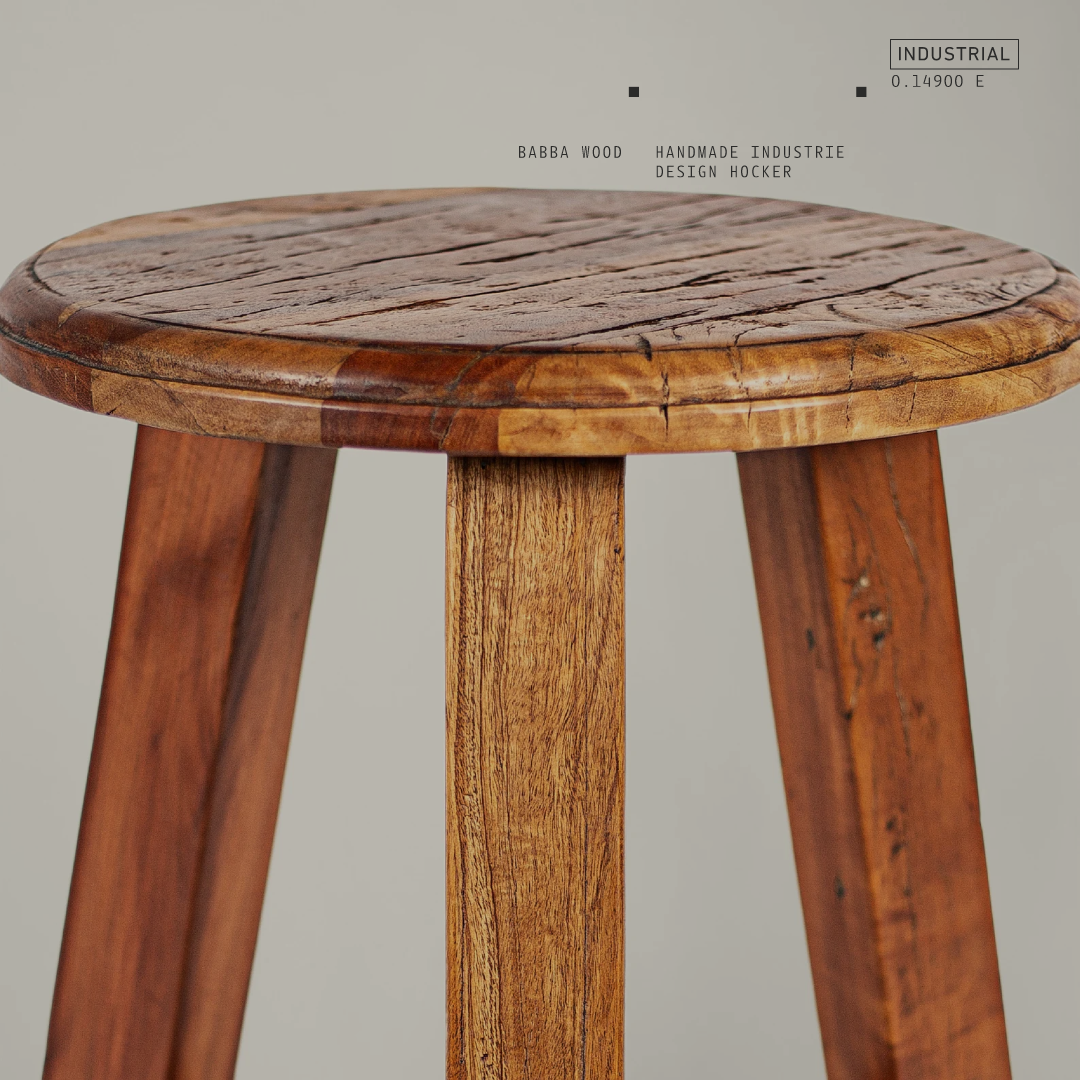 Babawood – Handmade Landhaus Design Hocker aus Holz