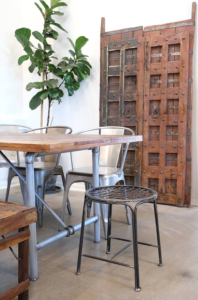 Williamsburg Hocker mit Geflechtsitz