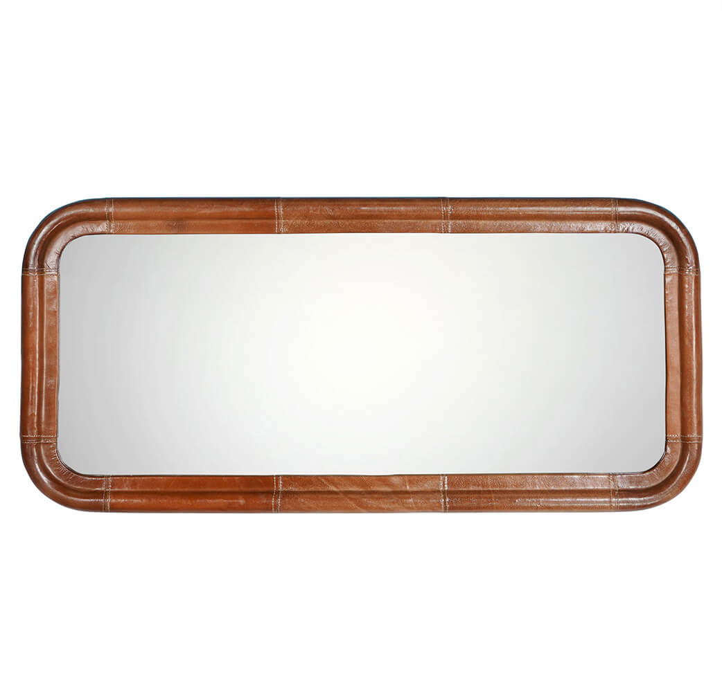 Brandon Spiegel mit Lederrahmen