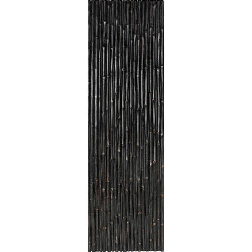 Wandplatte mit schwarzem Bambus verkleidet