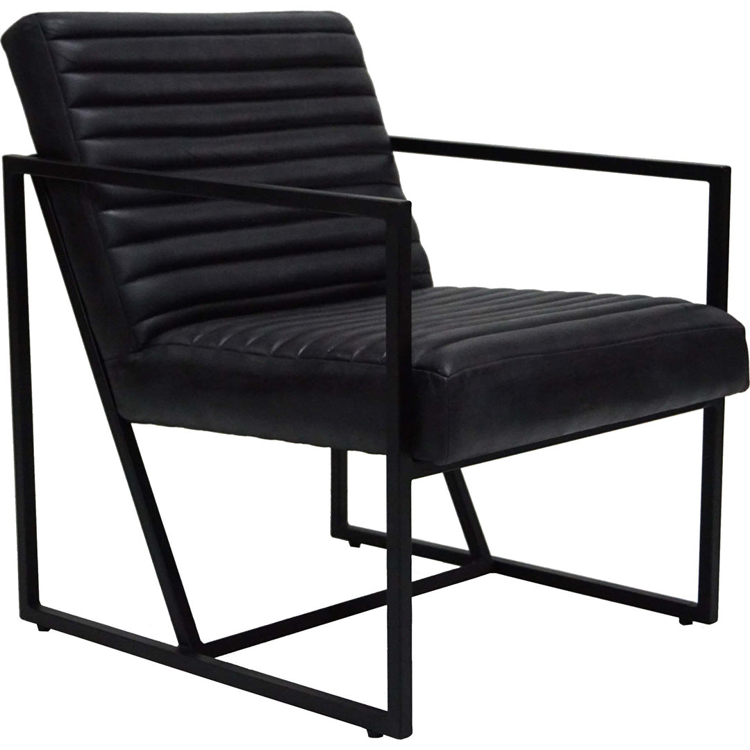 Tender Loungesessel aus Leder - Schwarz