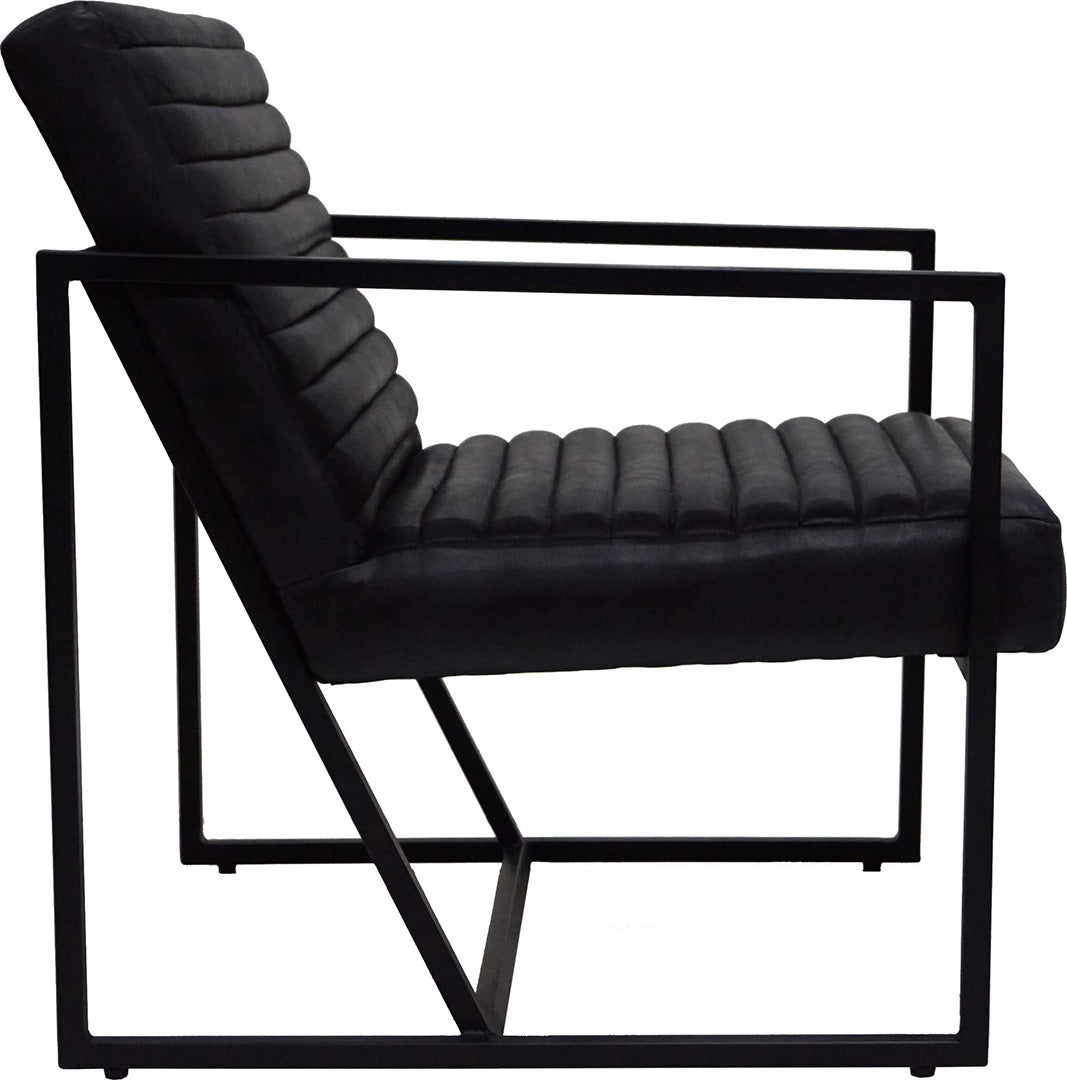 Tender Loungesessel aus Leder - Schwarz