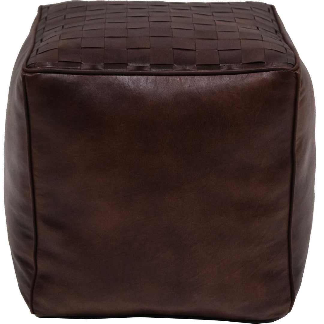 Ashok quadratischer Lederpouf