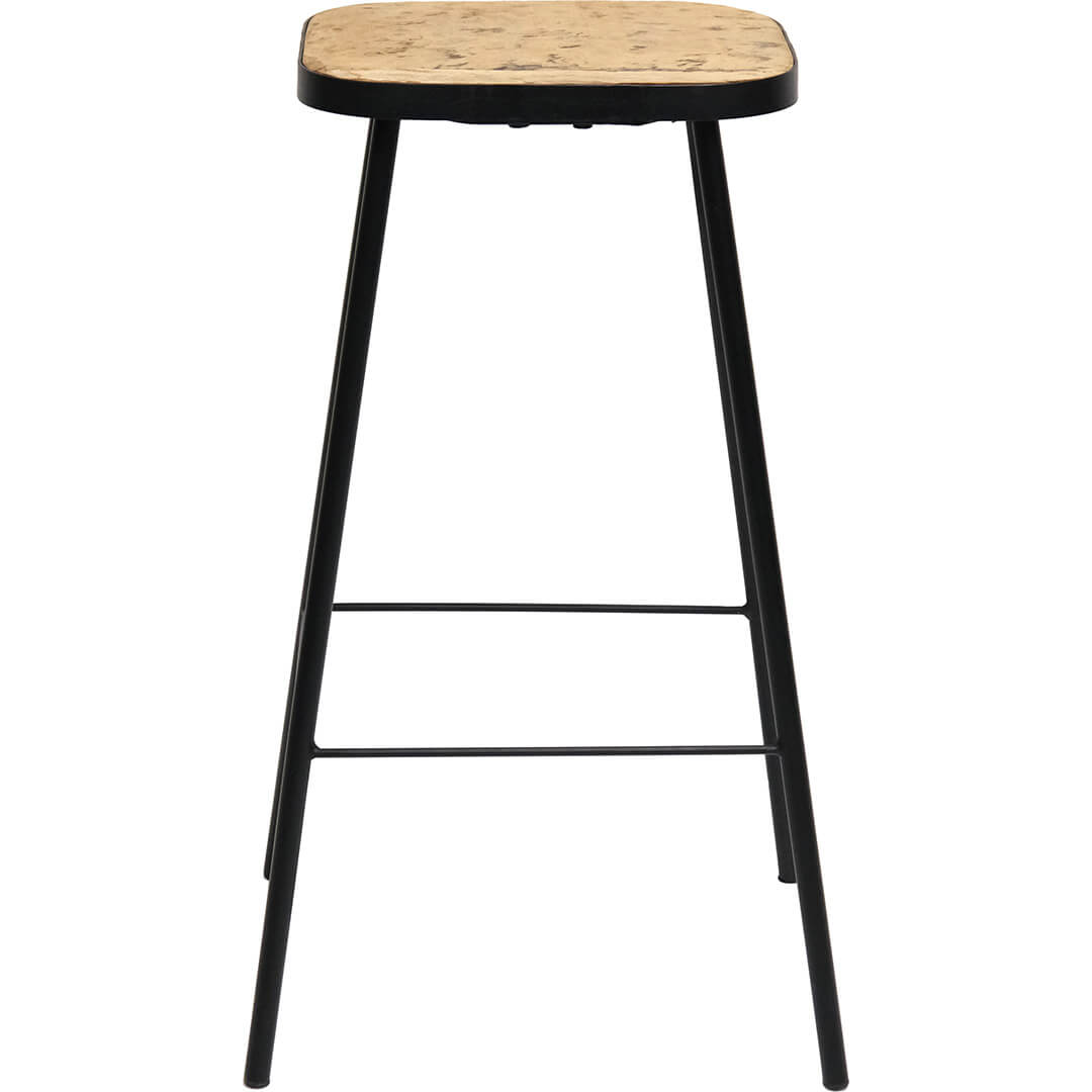 Hoher Barhocker mit Holzsitz