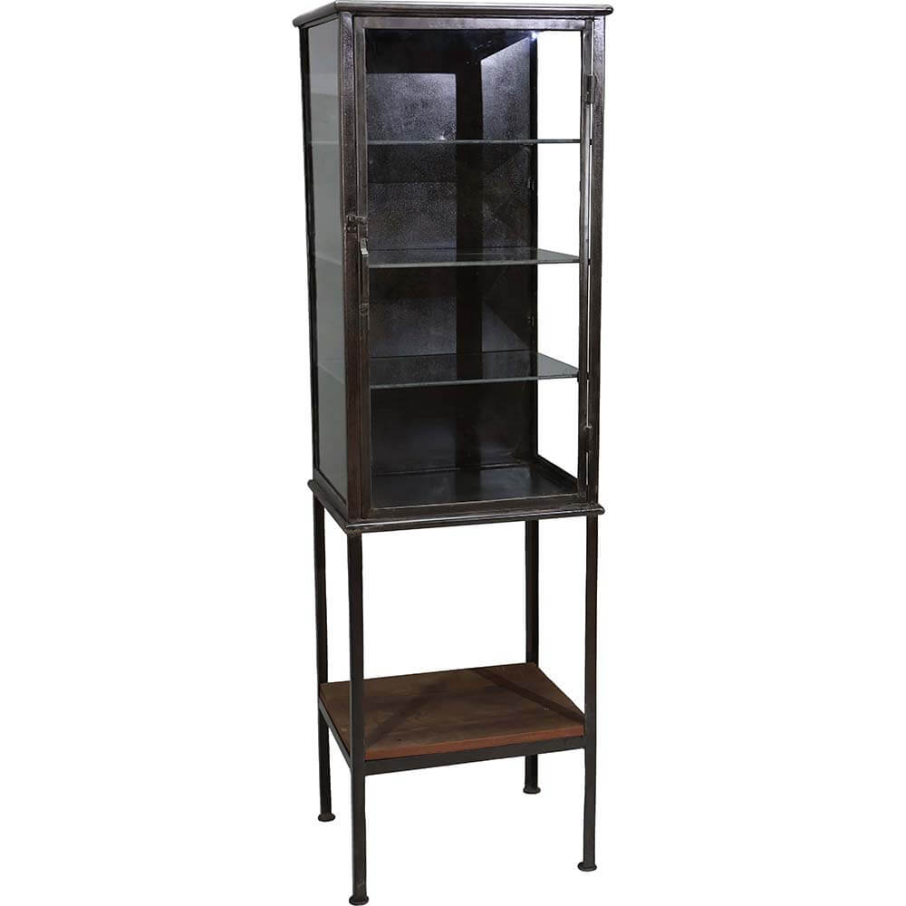 Vitrinenschrank auf Podest mit Fach