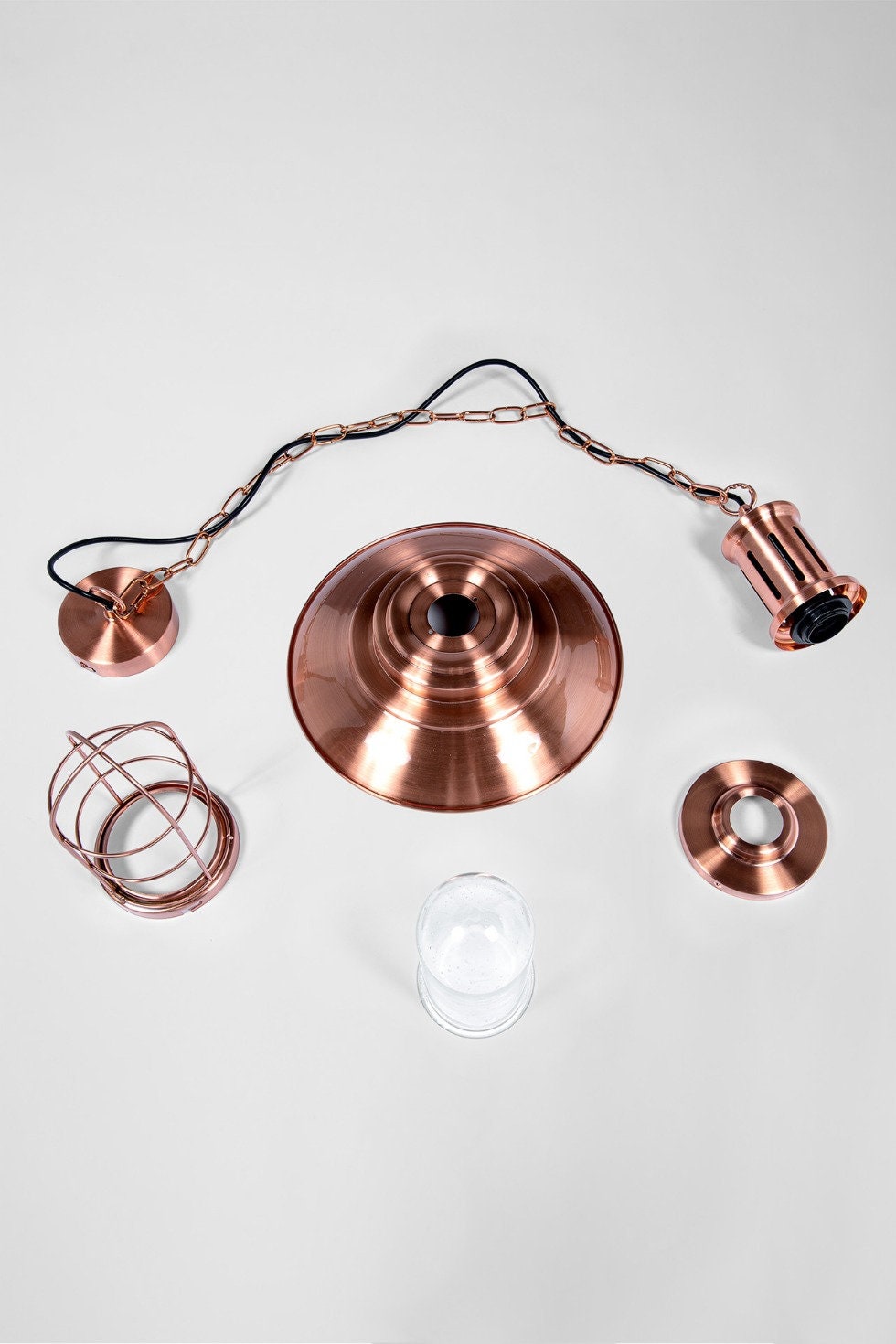 Mrs. Copper Satin – Retro Vintage Industrie Design Kupfer Hängelampe aus Metall