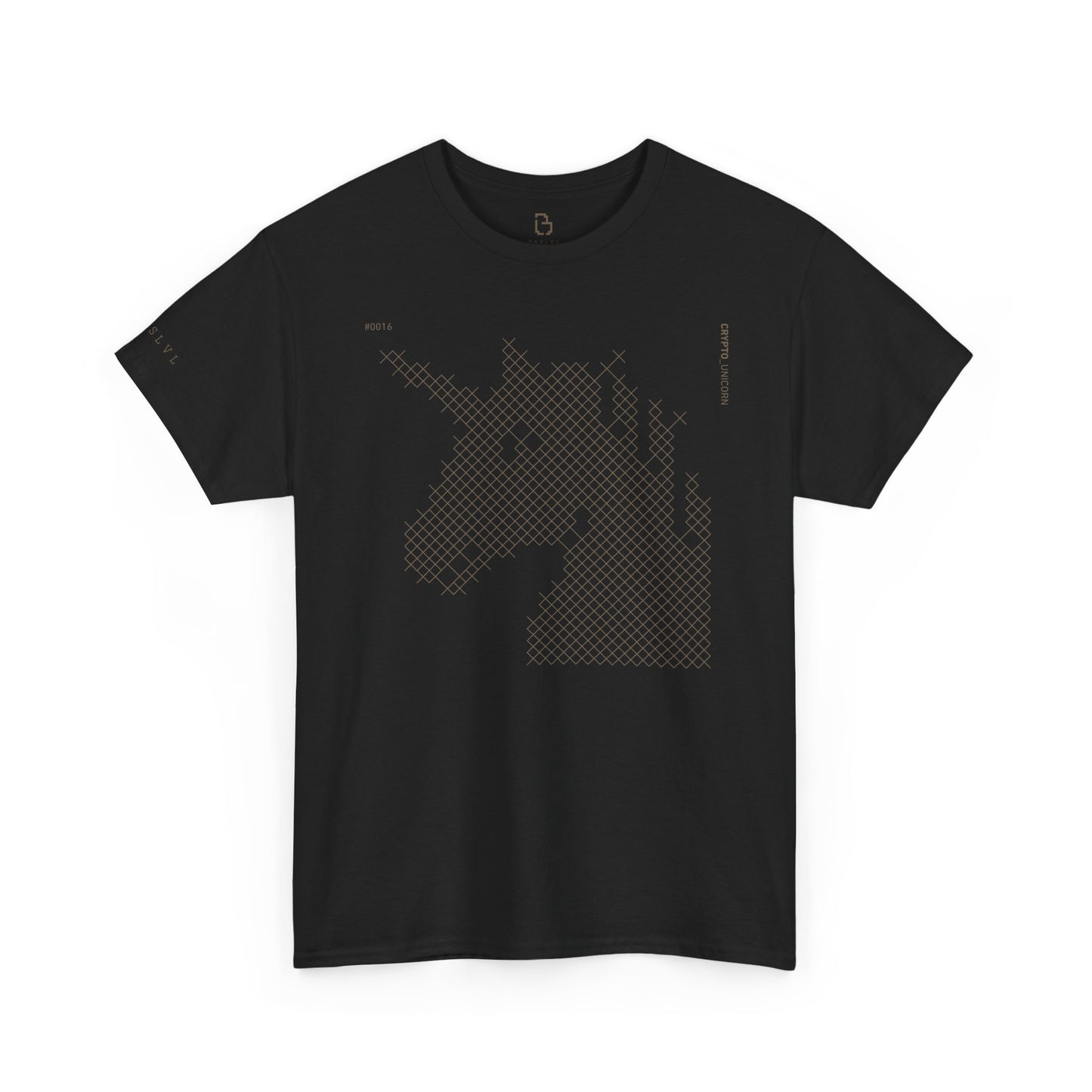 Crypto Collection T-Shirt – Unicorn #0016 | Premium Black Streetwear mit Iconic Grid Design by BNSLVL