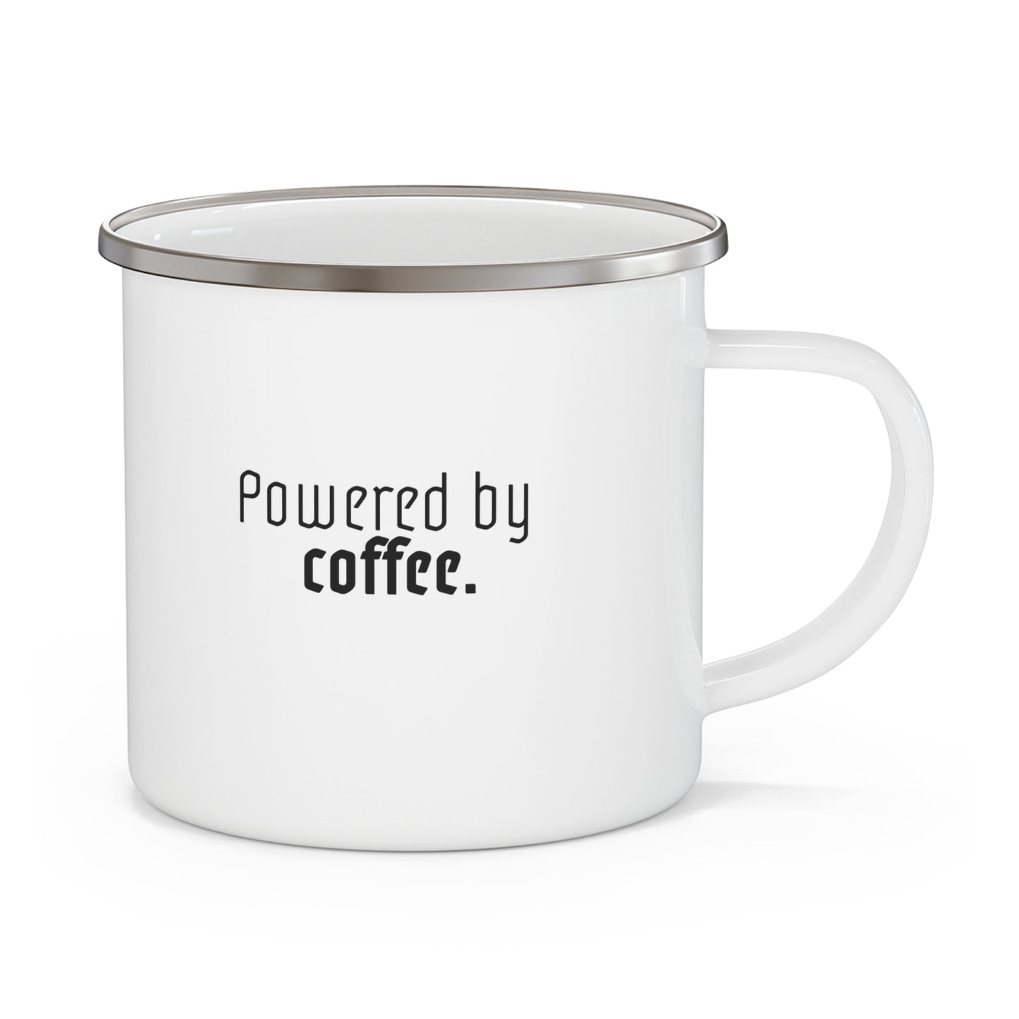 Kaffee-Becher mit Spruch „Powered by Coffee“ | Minimalistische Tasse für Kaffeeliebhaber by Señor Grafico