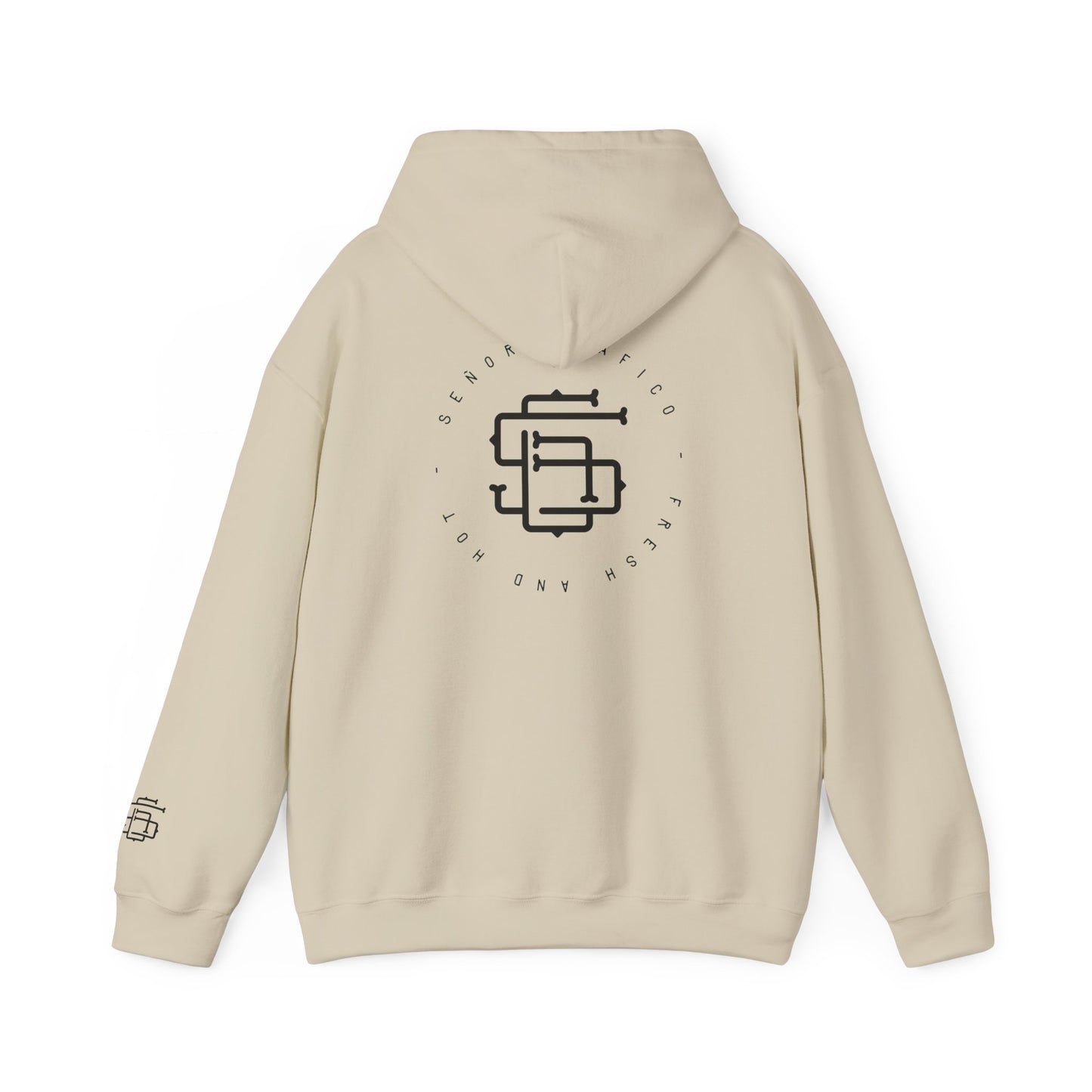 Monogram SC Logo Hoodie | Grey Pullover Sweatshirt, Minimal Streetwear