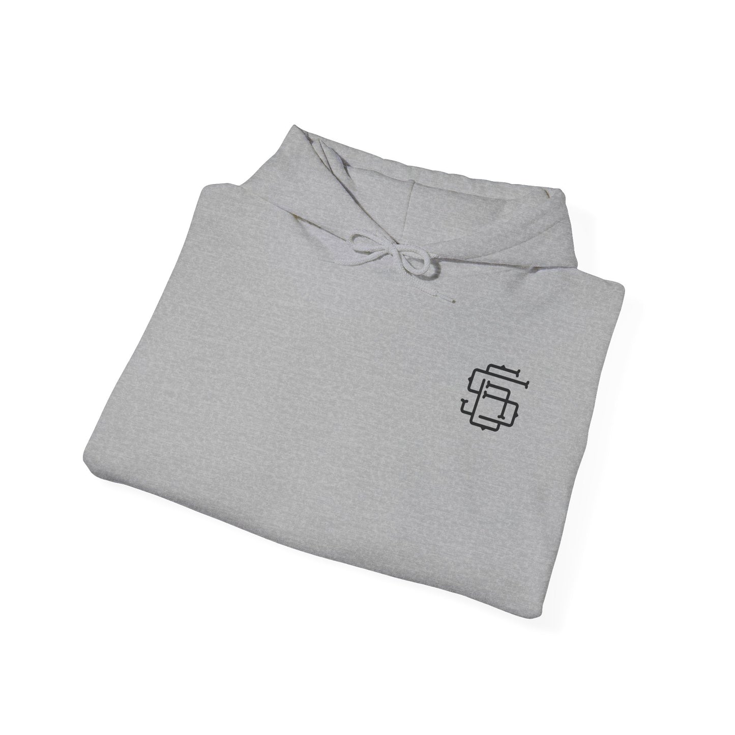 Monogram SC Logo Hoodie | Grey Pullover Sweatshirt, Minimal Streetwear