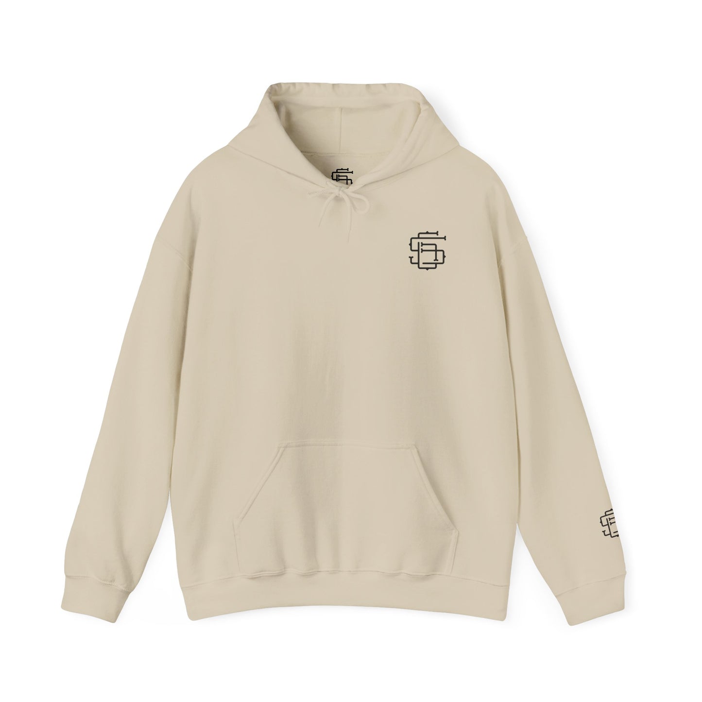 Monogram SC Logo Hoodie | Grey Pullover Sweatshirt, Minimal Streetwear