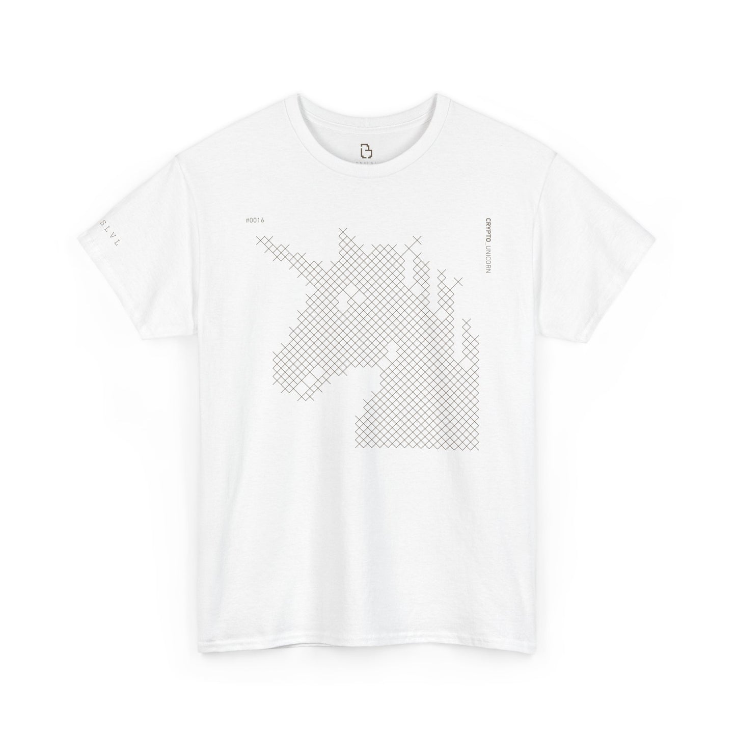 Crypto Collection T-Shirt – Unicorn #0016 | Premium Black Streetwear mit Iconic Grid Design by BNSLVL
