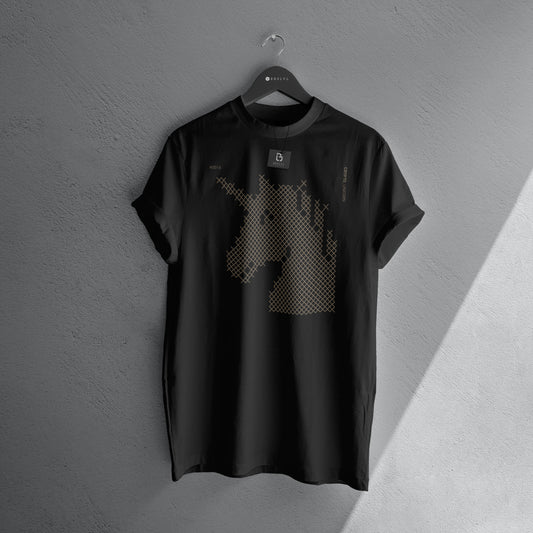 Crypto Collection T-Shirt – Unicorn #0016 | Premium Black Streetwear mit Iconic Grid Design by BNSLVL