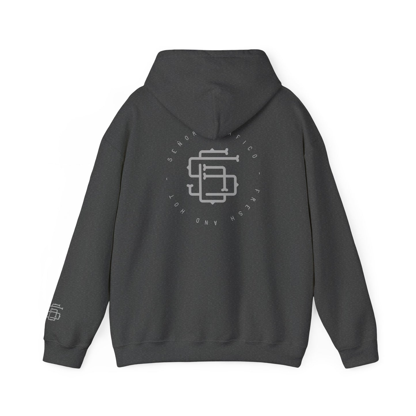 Monogram SC Logo Hoodie | Grey Pullover Sweatshirt, Minimal Streetwear