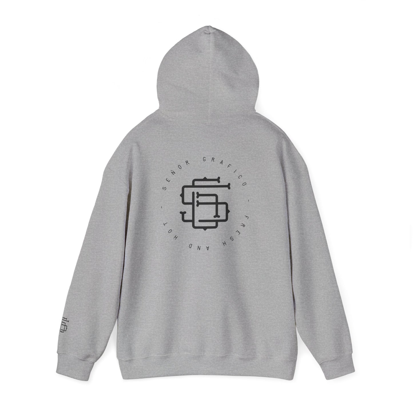 Monogram SC Logo Hoodie | Grey Pullover Sweatshirt, Minimal Streetwear