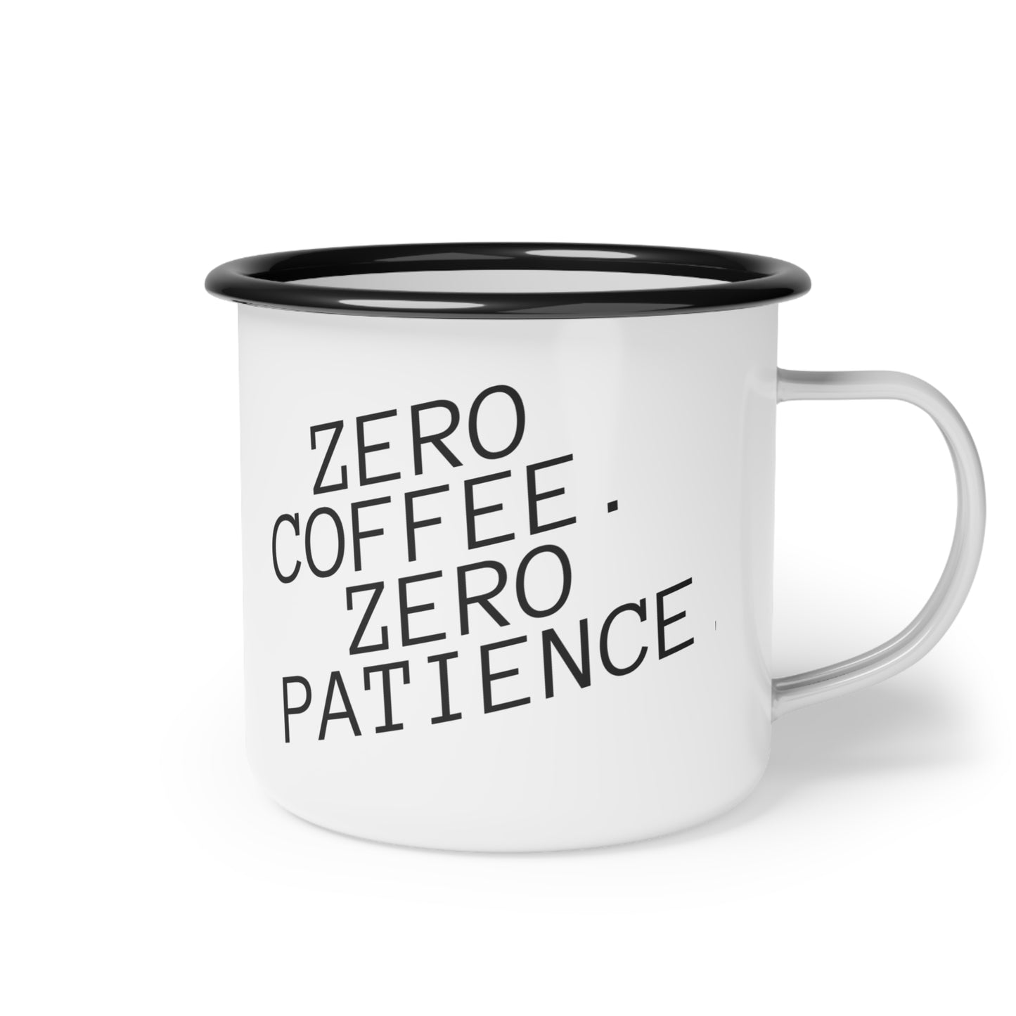 Kaffee-Becher mit Spruch „Zero Coffee. Zero Patience.“ | Lustige Tasse für Morgenmuffel by Señor Grafico