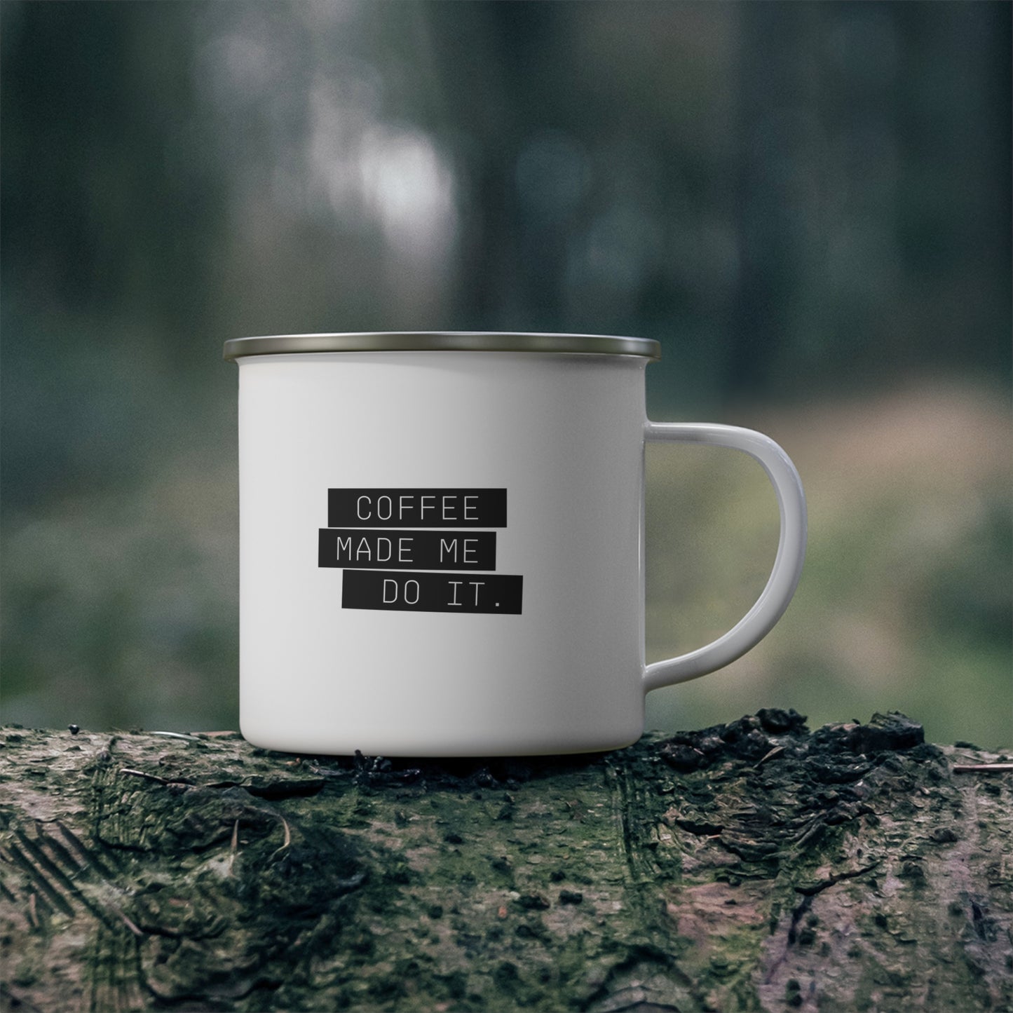 Coffee Mug with Quote “Coffee Made Me Do It” | Minimalist & Edgy Coffee Cup by Señor Grafico