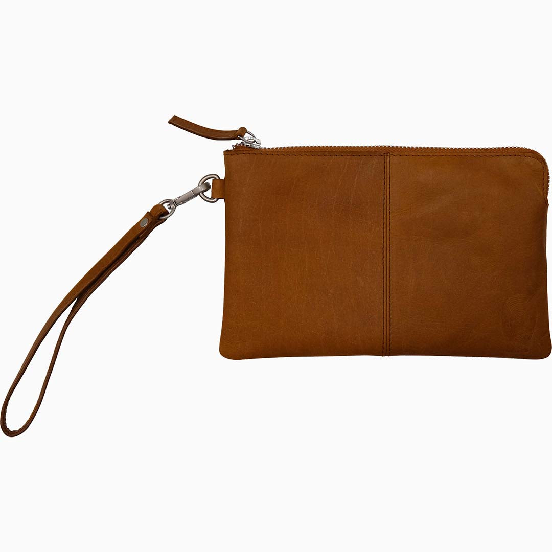 Alpha Clutch aus Leder - Braun