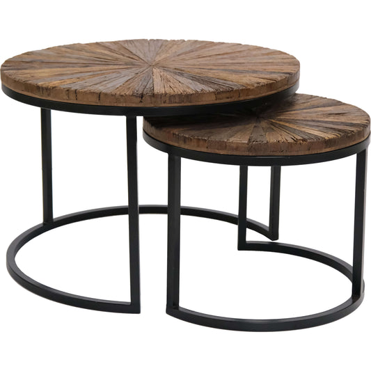 Luc rustikaler Couchtisch - 2er Set