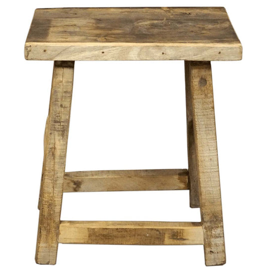 Nordic heller Hocker aus Altholz