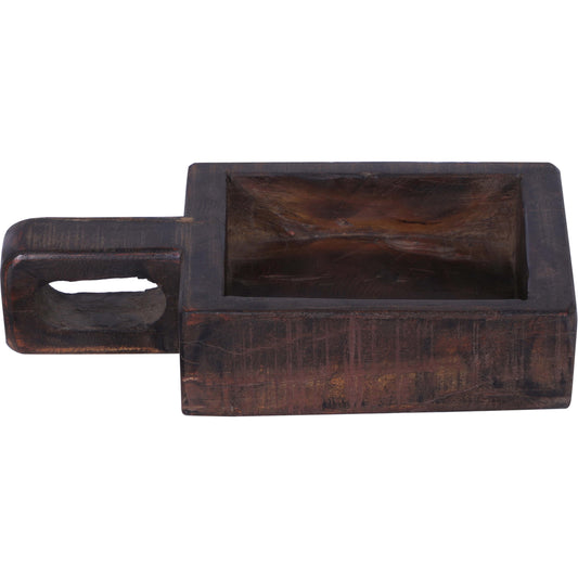 Square Holzschale mit Henkel