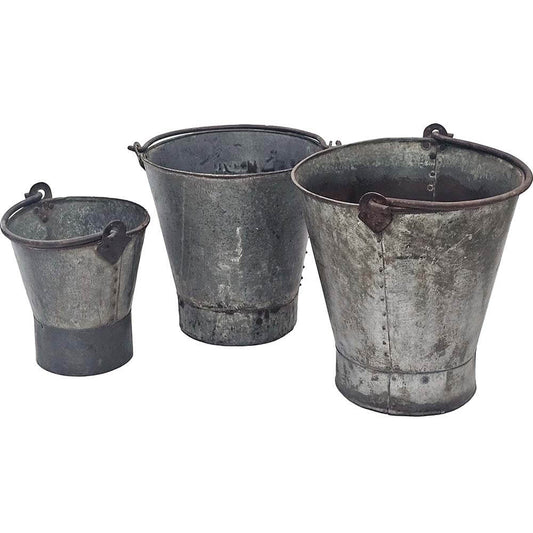 Alte Eimer aus Eisen - 3er Set
