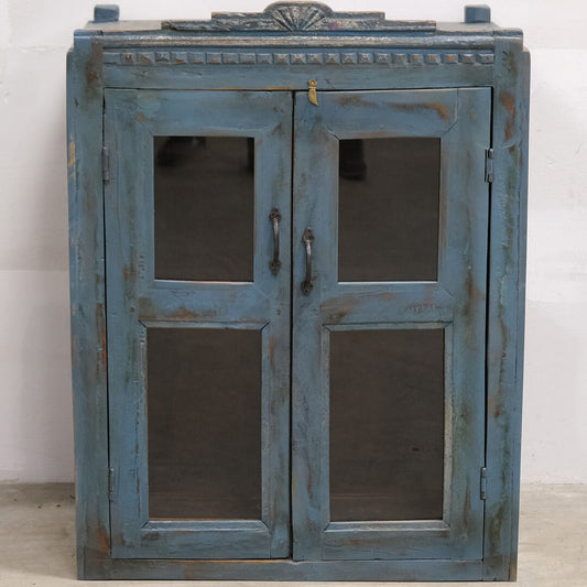 Schöne blaue Vitrine