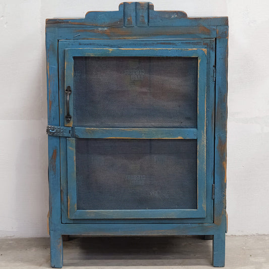Vitrine mit Metallgitter - Blau