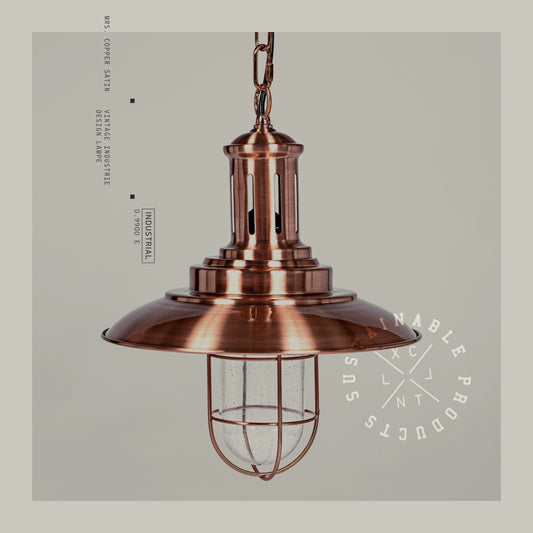 Mrs. Copper Satin - Retro Vintage Industrial Design Copper Metal Pendant Lamp