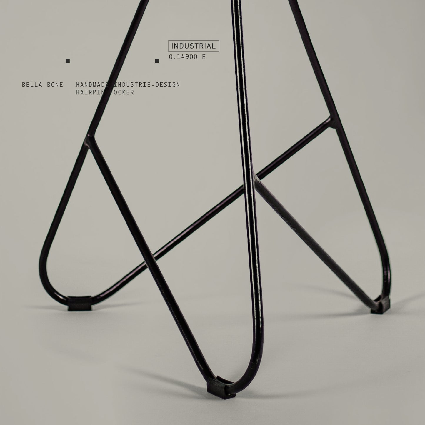 Bella Bone – Handmade industrial design stool made of metal with upholstered seat