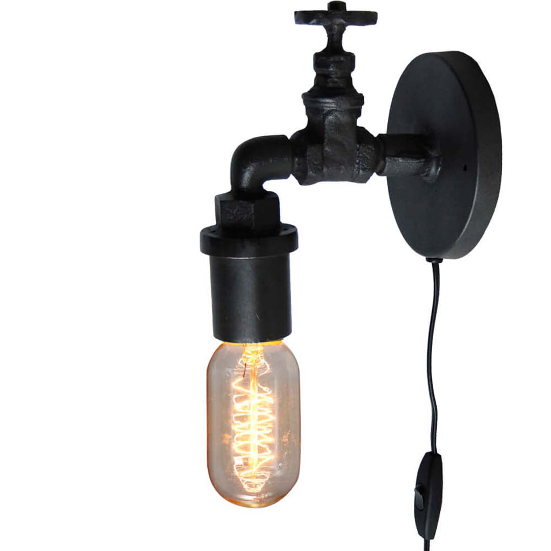 Albani Wandlampe aus Eisen - Gunmetall