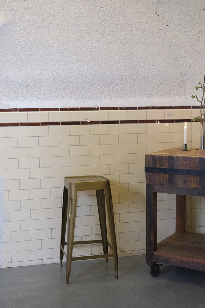 Copenhagen Hoher Hocker aus Eisen - Messing