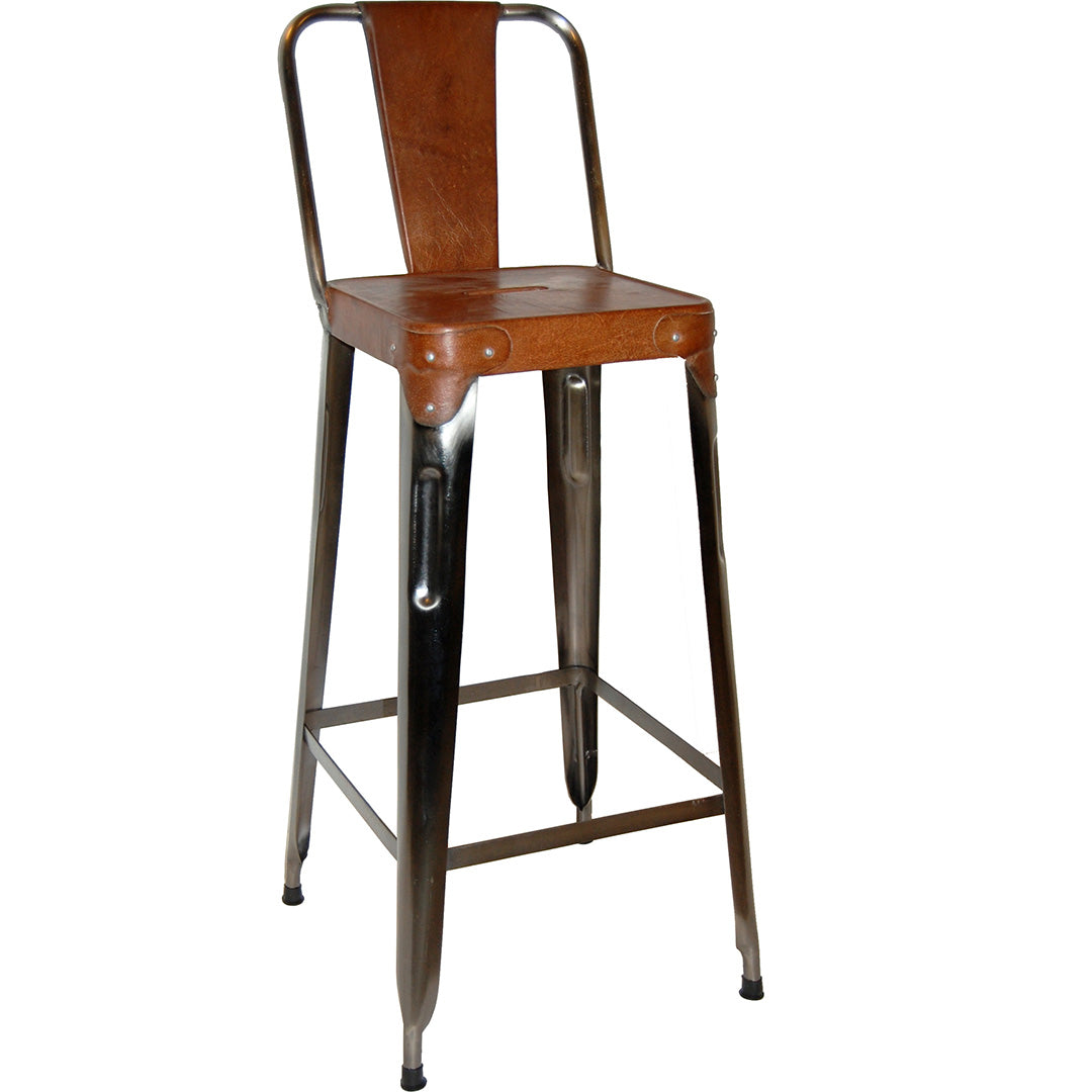 Copenhagen Barhocker mit Ledersitz