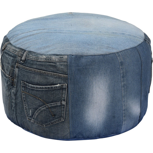 Denim-Pouf - niedrig