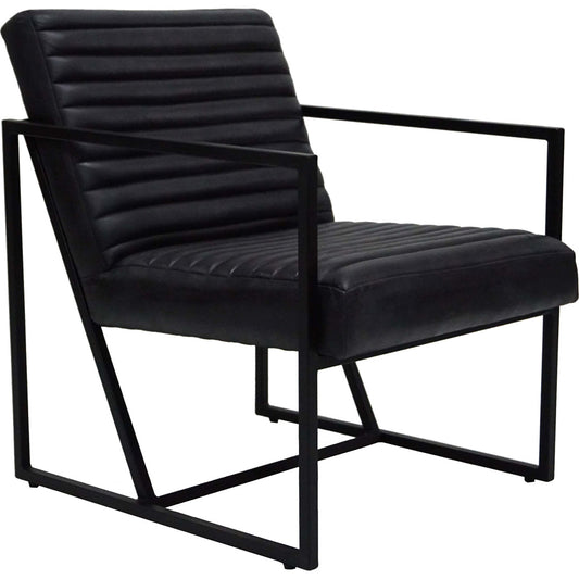 Tender Loungesessel aus Leder - Schwarz