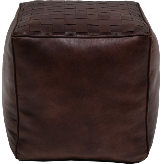 Ashok quadratischer Lederpouf