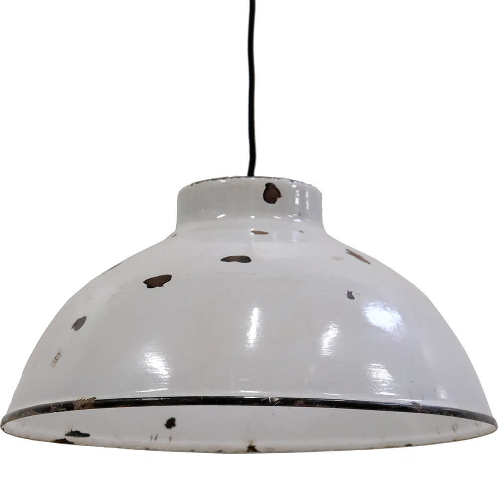 Sheen lamp with patinated enamel