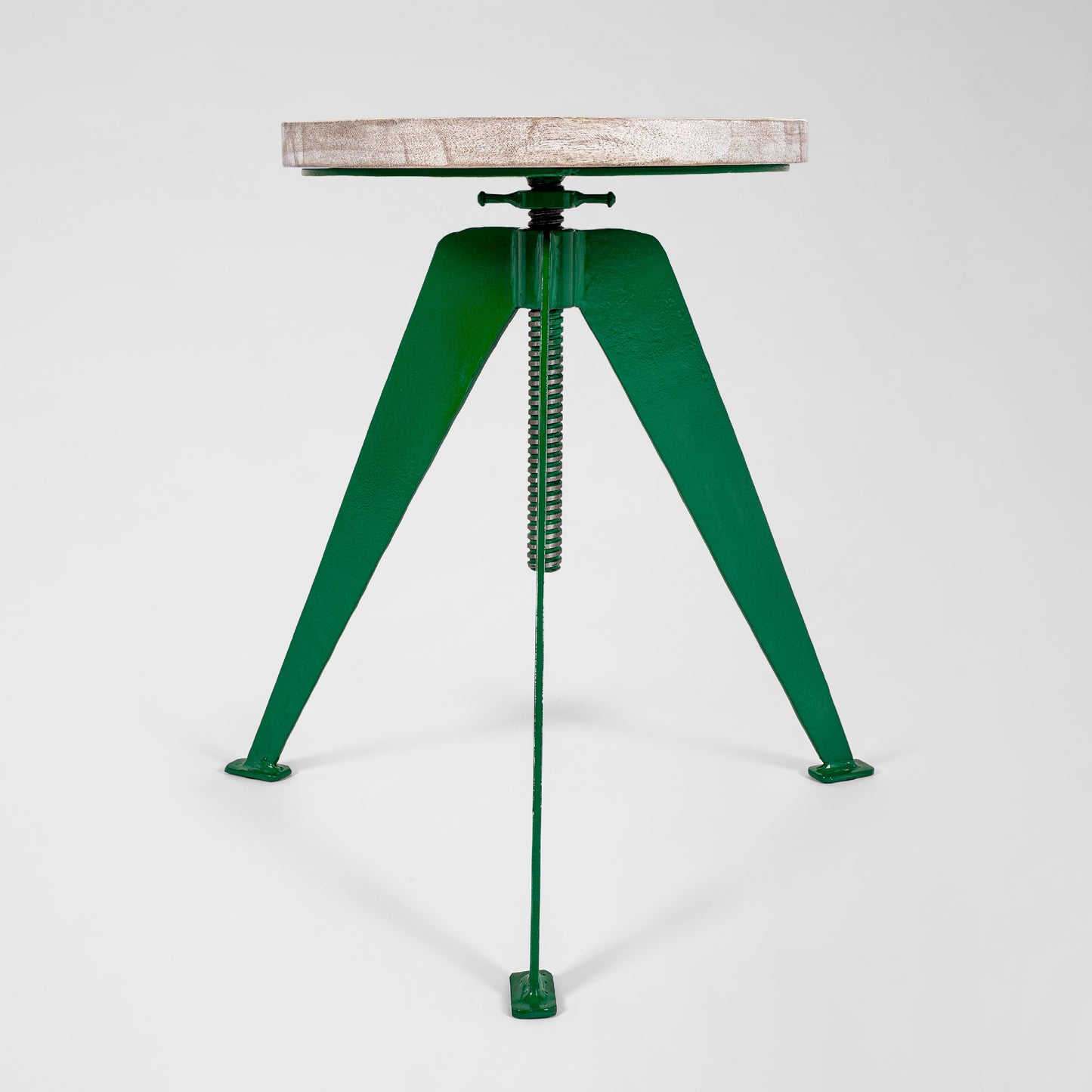 Delta Rocket - Industrial design vintage metal swivel chair with wooden seat