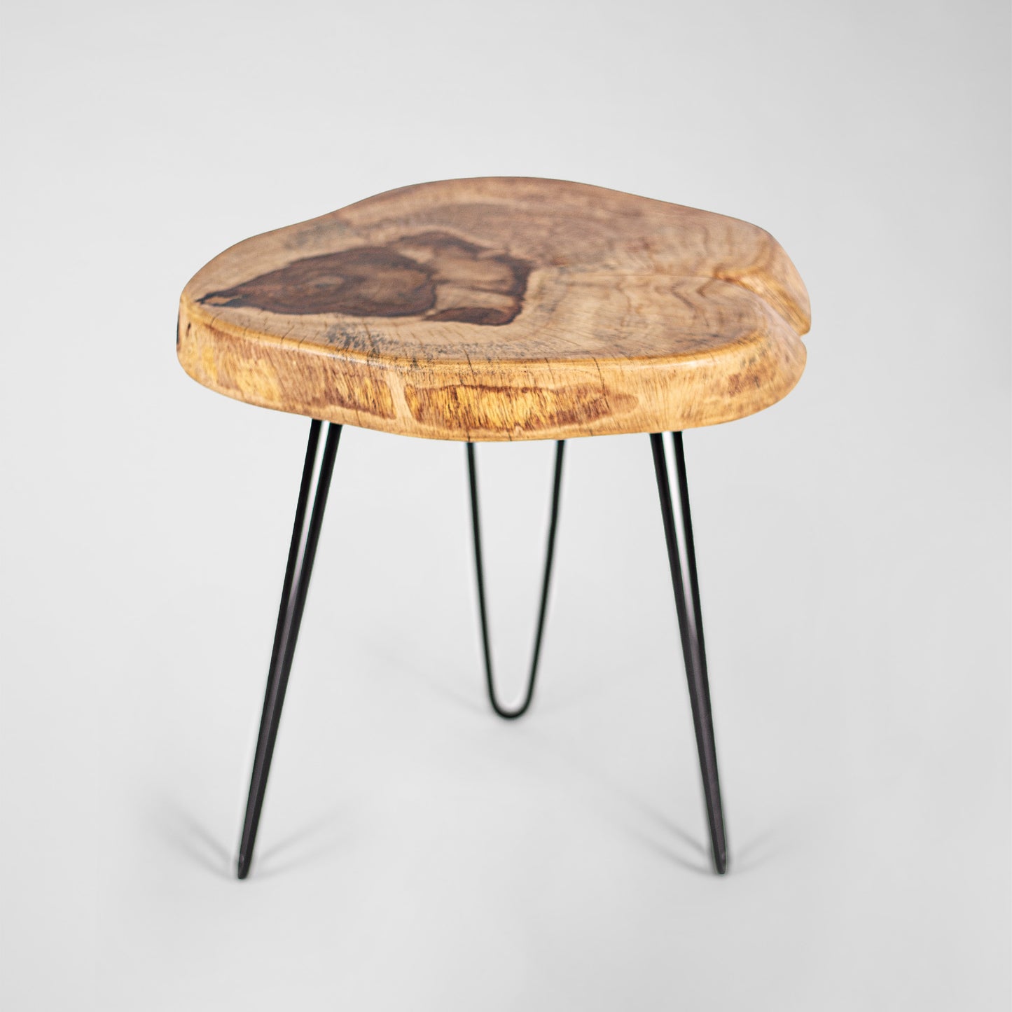 Johnny Slice – rustic industrial design HairPin stool made of wood and metal