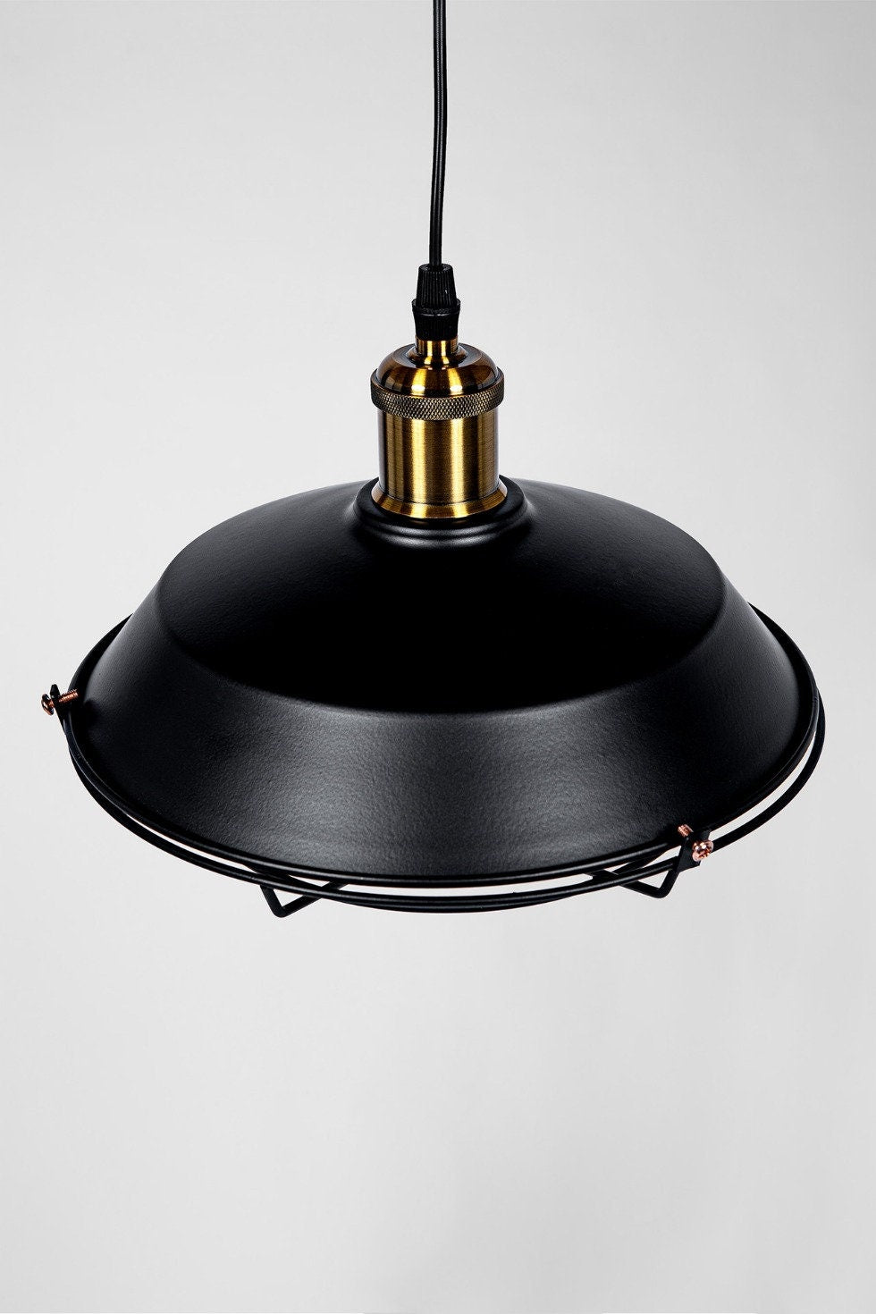 Bobby Black - Vintage industrial design metal lamp with cage